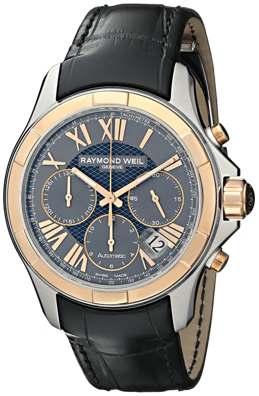 Raymond Weil,Women’s 41.40mm,41.40mm,Stainless Steel,Rose Gold,Grey,Automatic,Chronograph,Day,7260,7260-SC5-00608