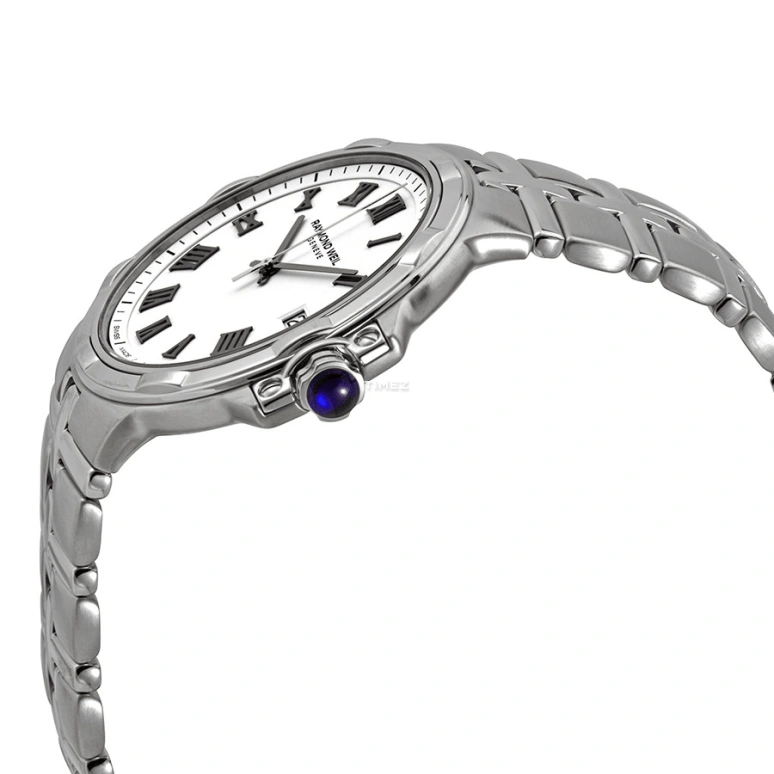 Raymond Weil,Men’s 41mm,41mm,Stainless Steel,White,Quartz,Day,Sapphire,Crystal Glass,5580,5580-ST-00300