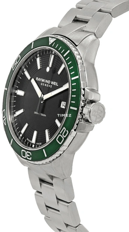 Raymond Weil,Men’s 42mm,42mm,Stainless Steel,Black,Quartz,Day,Sapphire,Crystal Glass,8260,8260-ST7-20001