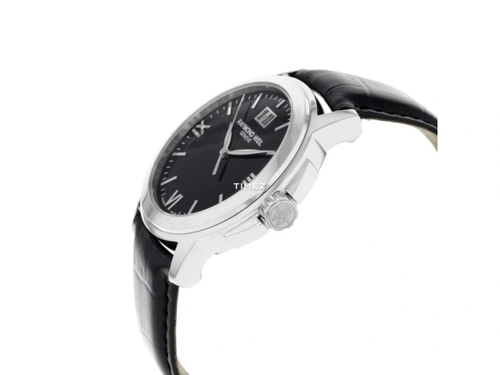 Raymond Weil,Men’s 42mm,42mm,Stainless Steel,Black,Quartz,Day,Sapphire,Crystal Glass,5576,5576-ST-00207