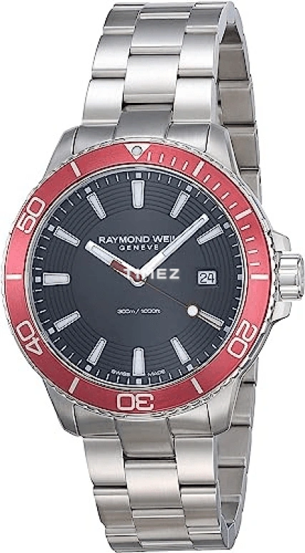 Raymond Weil,Men’s 42mm,42mm,Stainless Steel,Black,Quartz,Day,Sapphire,Crystal Glass,8260,8260-ST4-20001