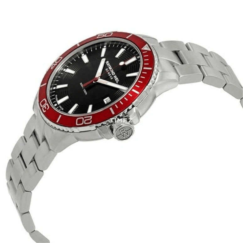 Raymond Weil,Men’s 42mm,42mm,Stainless Steel,Black,Quartz,Day,Sapphire,Crystal Glass,8260,8260-ST4-20001