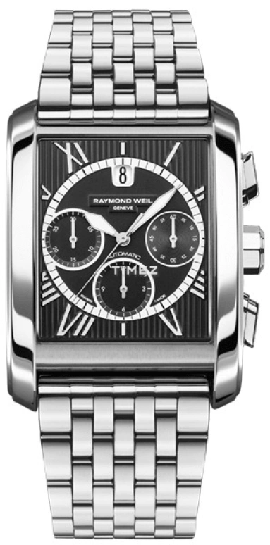Raymond Weil,Men’s 50mm,50mm,Stainless Steel,Black,Automatic,Chronograph,Day,4878,4878-ST-00200