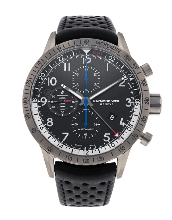 Raymond Weil,Men’s 45mm,45mm,Stainless Steel,Titanium,Black,Automatic,Chronograph,Day,Dule Time,7754,7754-TIC-05209