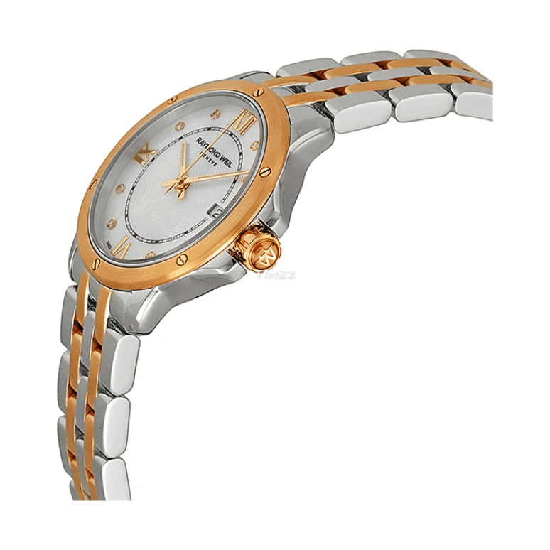 Raymond Weil,Women’s 28mm,28mm,Stainless Steel,Rose Gold,Silver White,Quartz,Sapphire,Crystal Glass,Round,5391,5391-SP5-00995