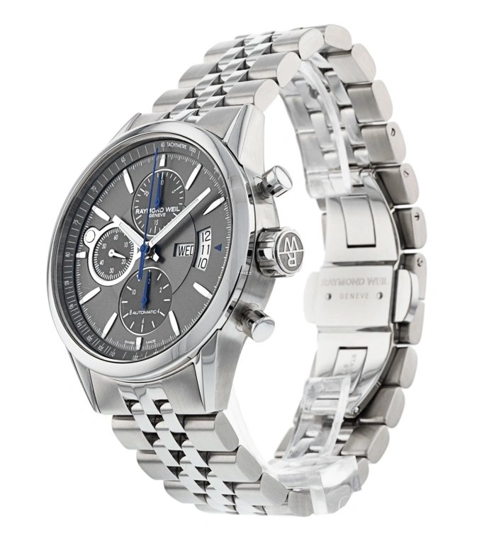 Raymond Weil,Men’s 42mm,42mm,Stainless Steel,Grey,Automatic,Chronograph,Date,Day,7730,7730-ST-60021