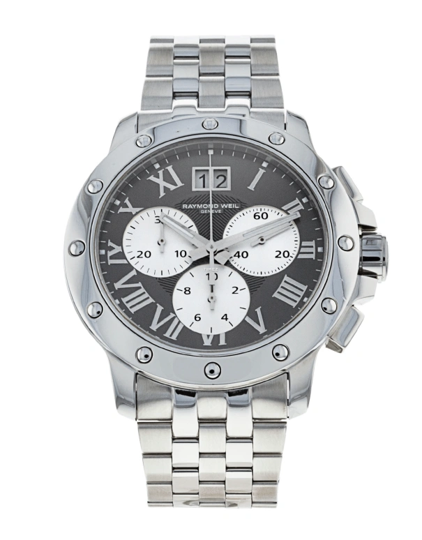 Raymond Weil,Men’s 40mm,40mm,Stainless Steel,Grey,Quartz,Chronograph,Day,4899,4899-ST-00668