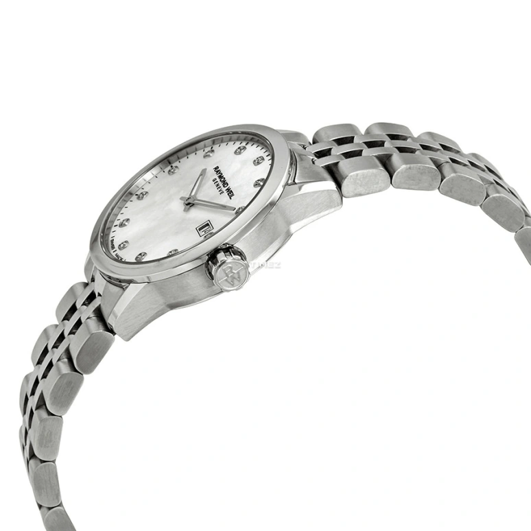 Raymond Weil,Women’s 29mm,29mm,Stainless Steel,White,Quartz,Day,Sapphire,Crystal Glass,5629,5629-ST-97081