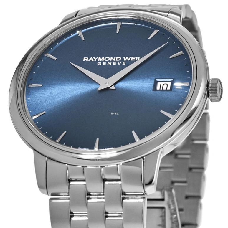 Raymond Weil,Men’s 42mm,42mm,Stainless Steel,Blue,Quartz,Day,Sapphire,Crystal Glass,5588,5588-ST-50001