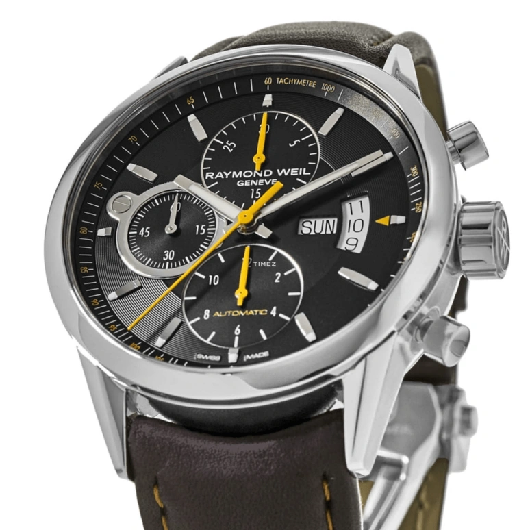 Raymond Weil,Men’s 42mm,42mm,Stainless Steel,Grey,Automatic,Chronograph,Date,Day,7730,7730-STC-20021