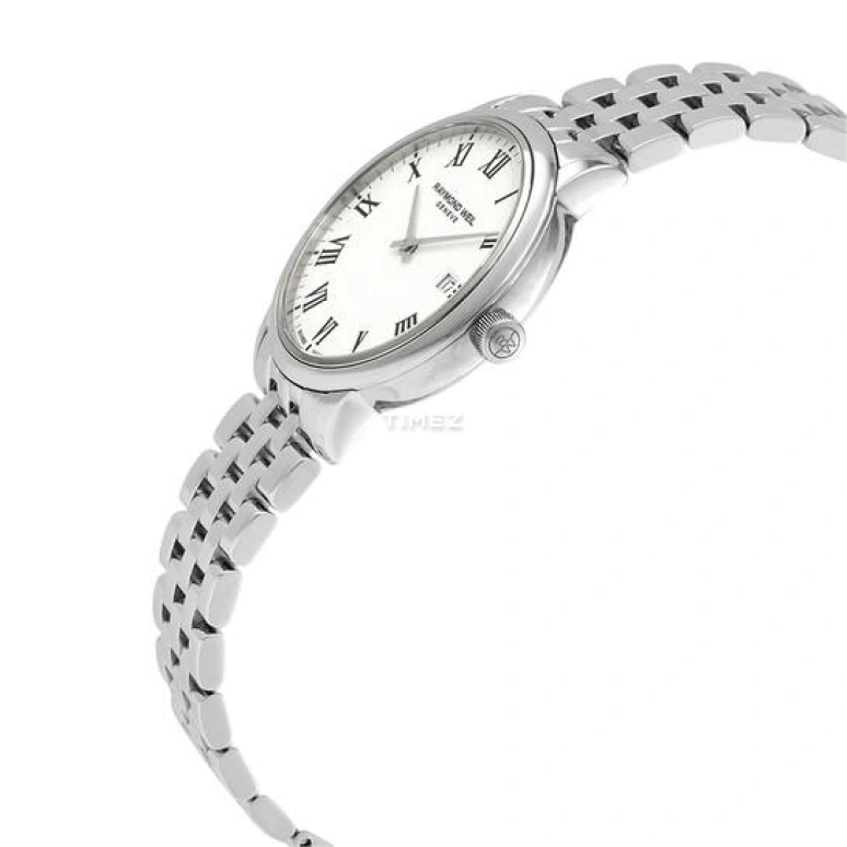Raymond Weil,Women’s 29mm,29mm,Stainless Steel,White,Quartz,Day,Sapphire,Crystal Glass,5985,5985-ST-00300