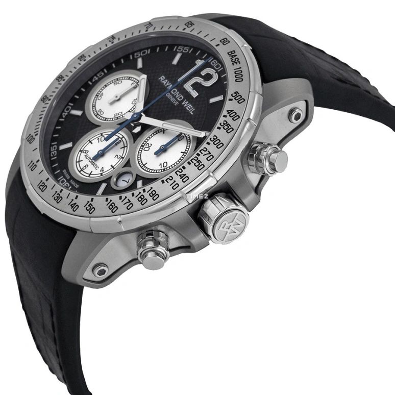 Raymond Weil,Men’s 43mm,43mm,Stainless Steel,Titanium,Black,Automatic,Chronograph,Day,7700,7700-TIR-05207