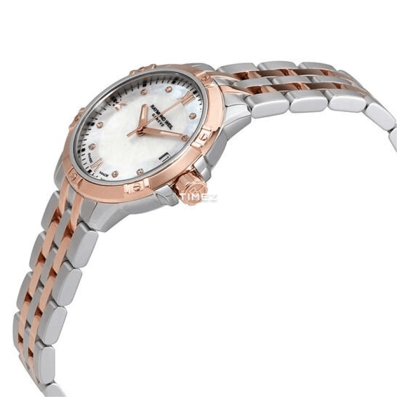 Raymond Weil,Women’s 30mm,30mm,Stainless Steel,Rose Gold,White,Quartz,Day,Sapphire,Crystal Glass,5960,5960-SP5-00995