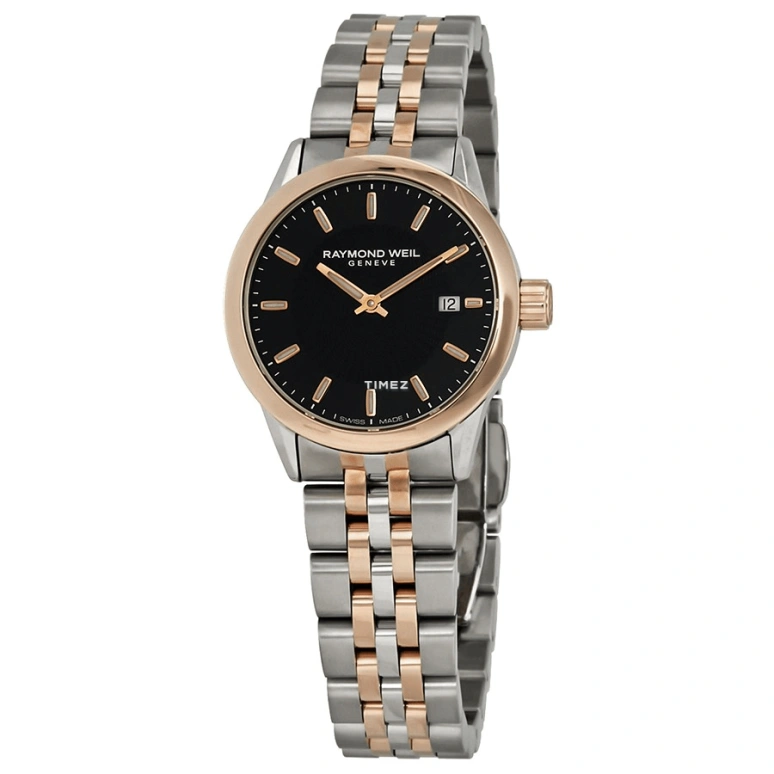 Raymond Weil,Women’s 29mm,29mm,Stainless Steel,Black,Quartz,Day,Sapphire,Crystal Glass,5629,5629-SP5-20021