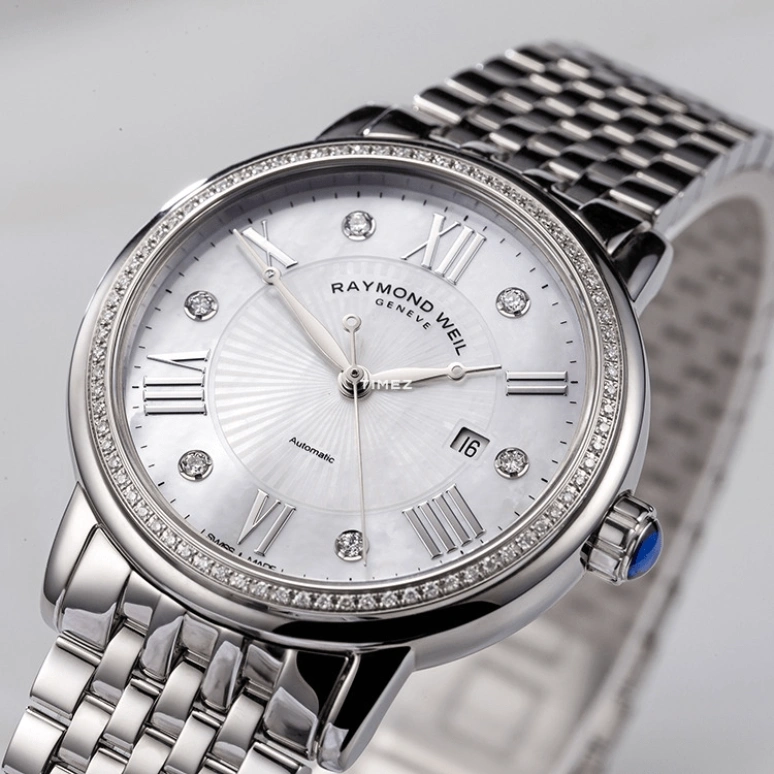 Raymond Weil,Women’s 30mm,30mm,Stainless Steel,Silver White,Automatic,Day,Round,2637,2637-STS-00966
