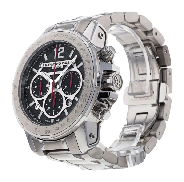 Raymond Weil,Men’s 46mm,46mm,Stainless Steel,Black,Automatic,Chronograph,Day,7800,7800-ST-05207