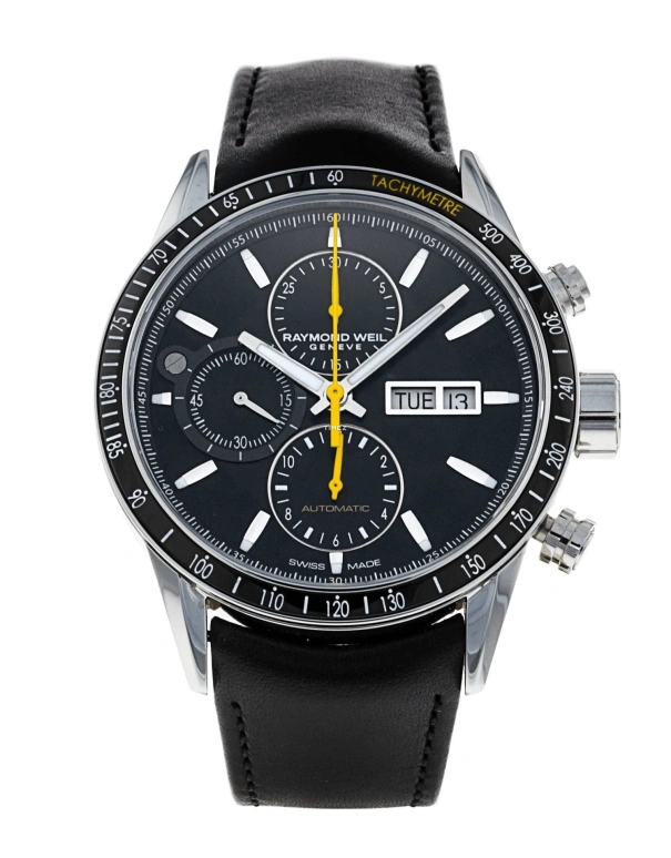 Raymond Weil,Men’s 42mm,42mm,Stainless Steel,Black,Automatic,Chronograph,Date,Day,7731,7731-SC1-20121