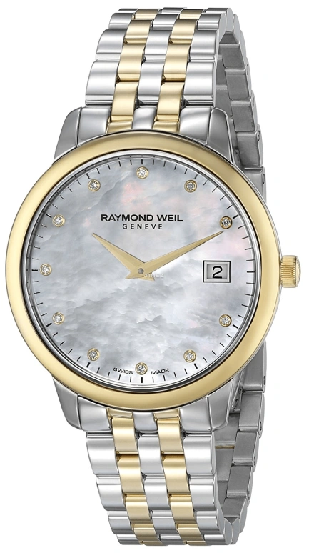 Raymond Weil,Women’s 34mm,34mm,Stainless Steel,White,Quartz,Day,Sapphire,Crystal Glass,5388,5388-STP-97081