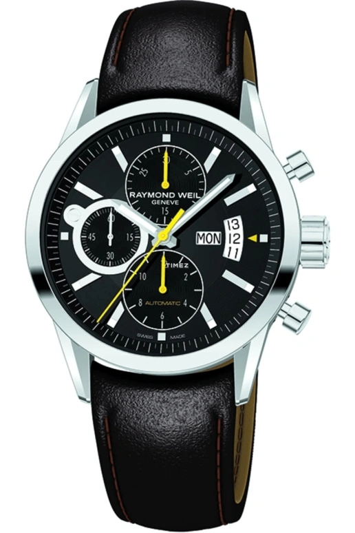 Raymond Weil,Men’s 42mm,42mm,Stainless Steel,Black,Automatic,Chronograph,Date,Day,7730,7730-STC-20101