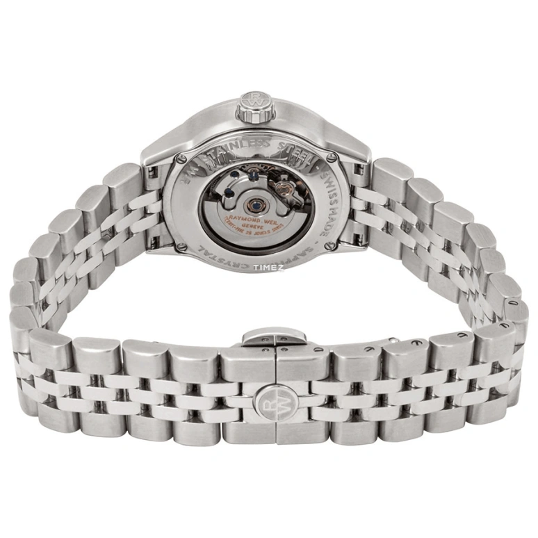Raymond Weil,Women’s 29mm,29mm,Stainless Steel,Silver White,Automatic,Day,Sapphire,Crystal Glass,2430,2430-STS-97081