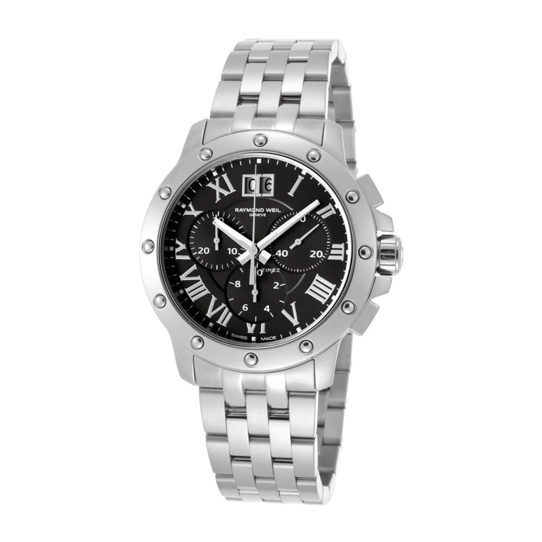 Raymond Weil,Men’s 40mm,40mm,Stainless Steel,Black,Quartz,Chronograph,Day,4899,4899-ST-00208