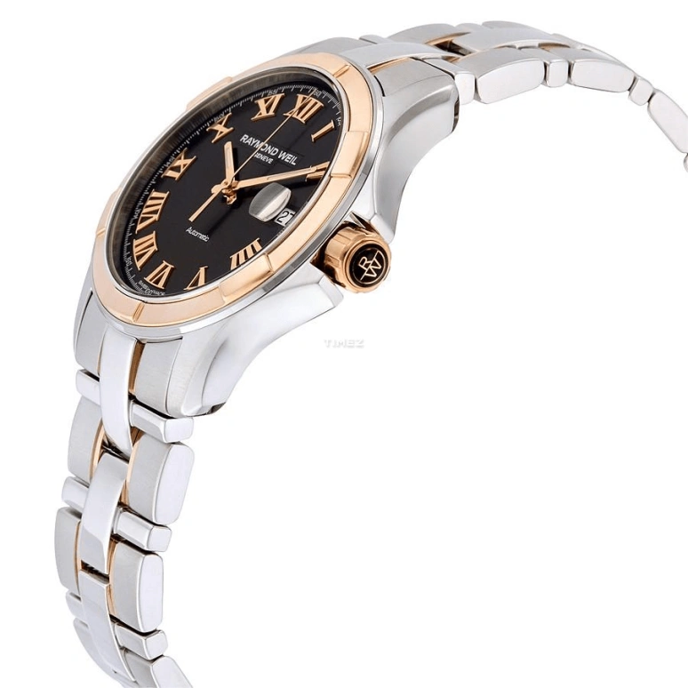 Raymond Weil,Women’s 39mm,39mm,Stainless Steel,Rose Gold,Black,Automatic,Day,Sapphire,Crystal Glass,2970,2970-SG5-00208