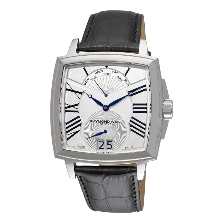 Raymond Weil,Men’s 50mm,50mm,Stainless Steel,Silver,Grey,Quartz,Date,Big Date,5586,5586-STC-00650
