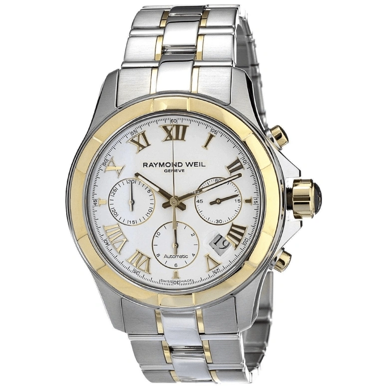 Raymond Weil,Men’s 41mm,41mm,Stainless Steel,White,Automatic,Chronograph,Day,7260,7260-SG-00308