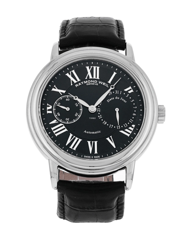 Raymond Weil,Men’s 41.50mm,41.50mm,Stainless Steel,Black,Automatic,Chronograph,Day,2846,2846-STC-00209