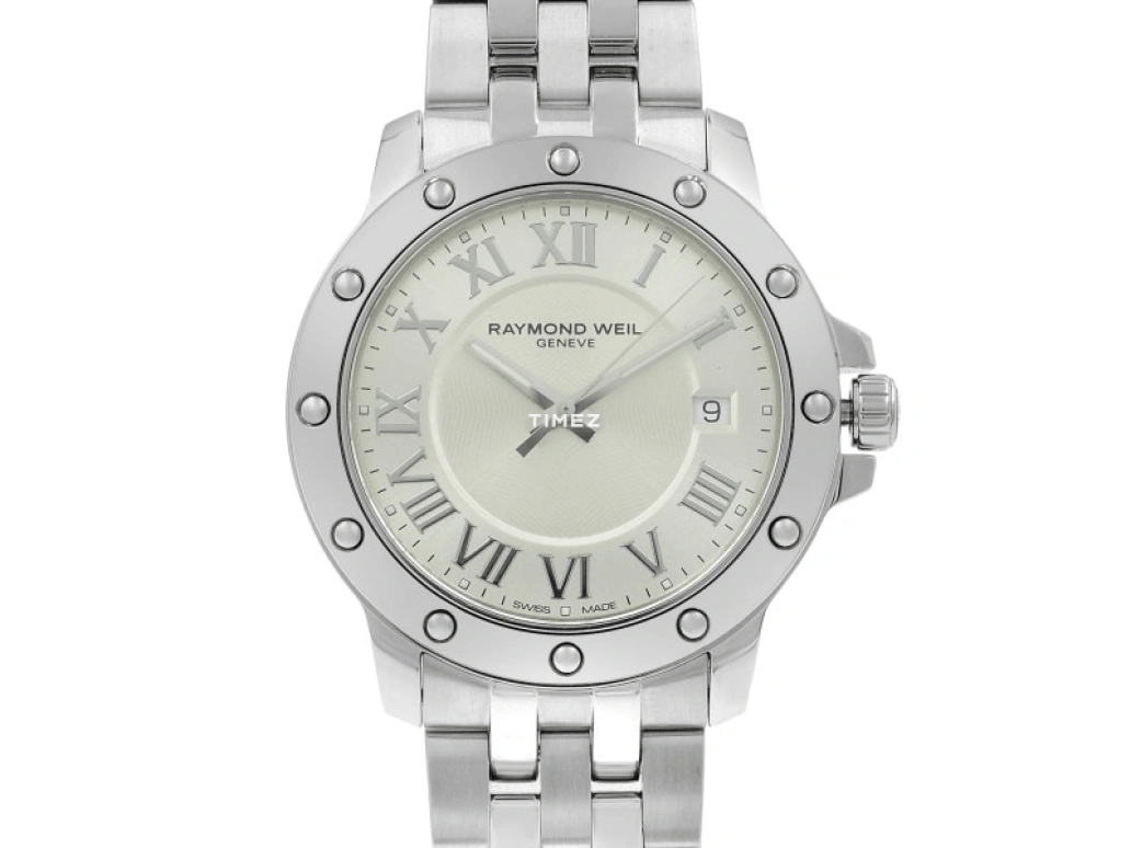 Raymond Weil,Men’s 39mm,39mm,Stainless Steel,Silver,Grey,Quartz,Day,Sapphire,Crystal Glass,5599,5599-ST-00658