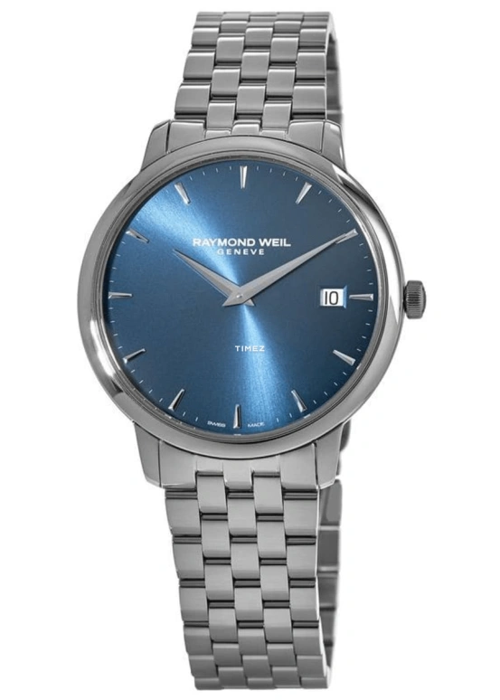 Raymond Weil,Men’s 42mm,42mm,Stainless Steel,Blue,Quartz,Day,Sapphire,Crystal Glass,5588,5588-ST-50001