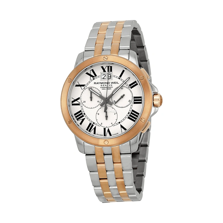 Raymond Weil,Men’s 40mm,40mm,Stainless Steel,Rose Gold,Grey,Quartz,Chronograph,Day,4891,4891-SP5-00660