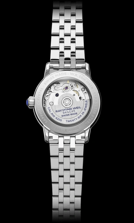 Raymond Weil,Women’s 31mm,31mm,Stainless Steel,Stainless Steel,White,Automatic,Sapphire,Crystal Glass,Round,2131,2131-ST-00966