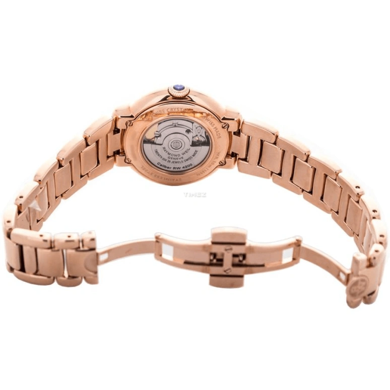 Raymond Weil,Women’s 35mm,35mm,Stainless Steel,Rose Gold,White,Automatic,Day,Sapphire,Crystal Glass,2935,2935-P5-01970