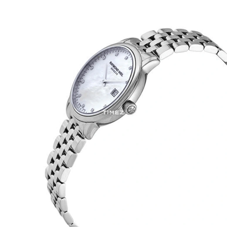 Raymond Weil,Women’s 29mm,29mm,Stainless Steel,White,Quartz,Day,Sapphire,Crystal Glass,5985,5985-ST-97081