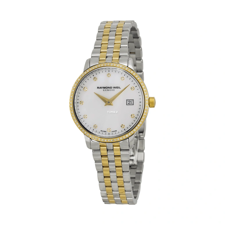 Raymond Weil,Women’s 29mm,29mm,Stainless Steel,White,Quartz,Day,Sapphire,Crystal Glass,5988,5988-SPS-97081