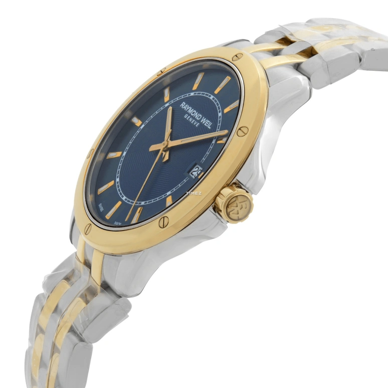 Raymond Weil,Men’s 39mm,39mm,Stainless Steel,Blue,Quartz,Day,Sapphire,Crystal Glass,5591,5591-STP-50001