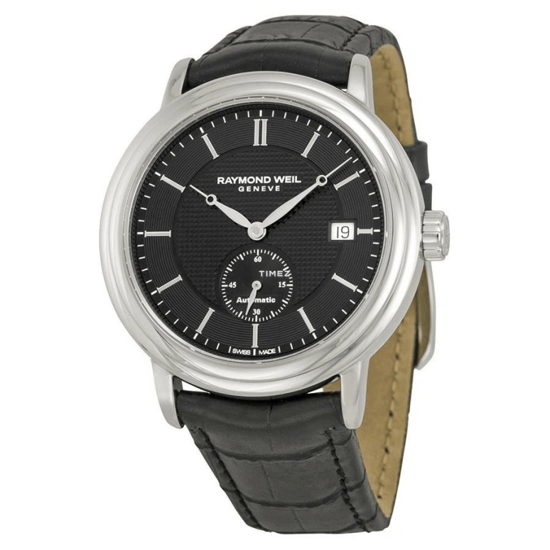 Raymond Weil,Men’s 39.50mm,39.50mm,Stainless Steel,Black,Automatic,Day,Sapphire,Crystal Glass,2838,2838-STC-20001