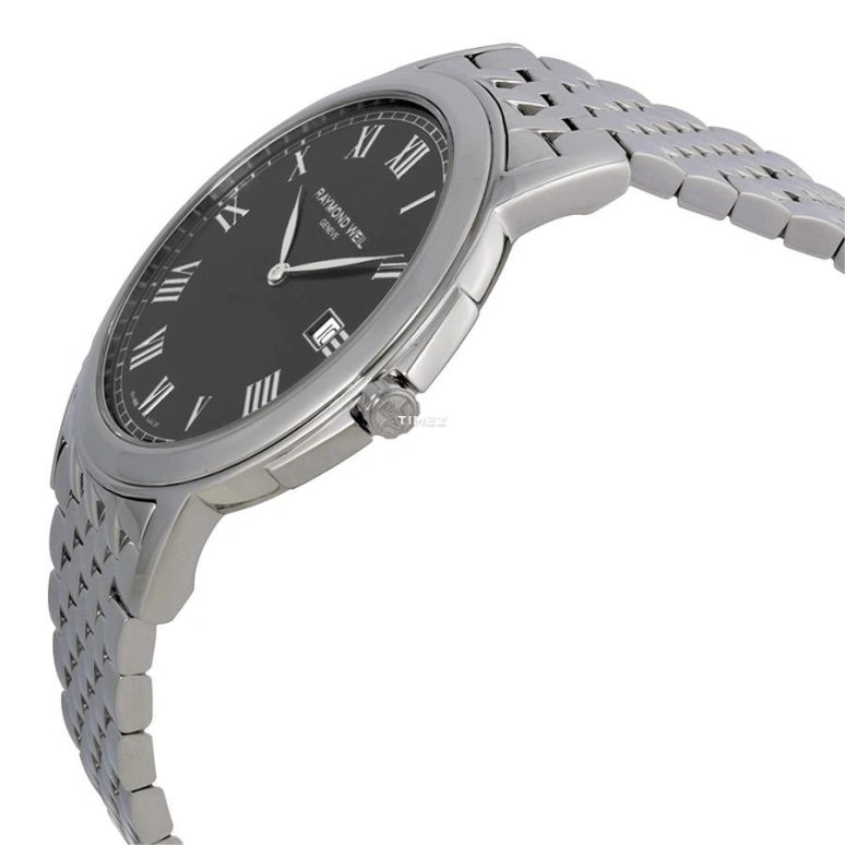 Raymond Weil,Men’s 39mm,39mm,Stainless Steel,Black,Quartz,Day,Sapphire,Crystal Glass,5466,5466-ST-00208