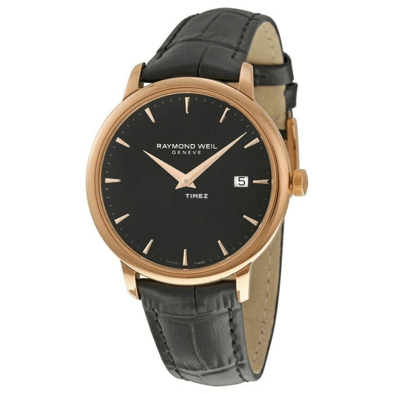 Raymond Weil,Women’s 34mm,34mm,Stainless Steel,Rose Gold,Black,Quartz,Day,Sapphire,Crystal Glass,5388,5388-PC5-20001