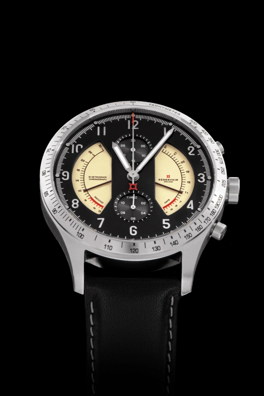 Reservoir,Sonomaster 43mm,43mm,Stainless Steel,Dual,Black,Cream,Automatic,Chronograph,Day,Retrograde,RSV04,RSV04.SN/136.BL