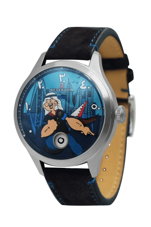 Reservoir,Popeye 41.50mm,41.50mm,Stainless Steel,Multi-Color,Blue,Automatic,Jumping Hours,Retrograde,RSV04,RSV04.PO/133.BA