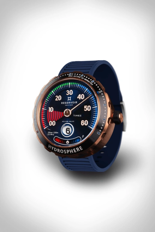 Reservoir,Hydrosphere 45mm,45mm,Bronze,Blue,Automatic,Power Reserve Indicator,Jumping Hours,Retrograde,RSV03,RSV03.HY/334.BL