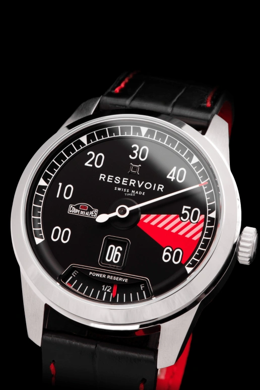 Reservoir,Partnership 43mm,43mm,Stainless Steel,Dual,Black,Red,Automatic,Power Reserve Indicator,Jumping Hours,Retrograde,RSV01,RSV01.SC/130-12.CA2020