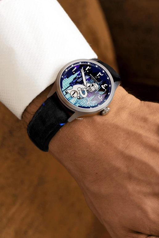 Reservoir,Comics by Reservoir 41.50mm,41.50mm,Stainless Steel,Multi-Color,Blue,White,Automatic,Jumping Hours,Retrograde,RSV04,RSV04.AL/133