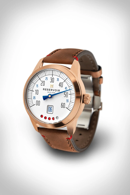 Reservoir,Tiefenmesser 43mm,43mm,Bronze,White,Automatic,Power Reserve Indicator,Jumping Hours,Retrograde,RSV03,RSV03.TF/330-233