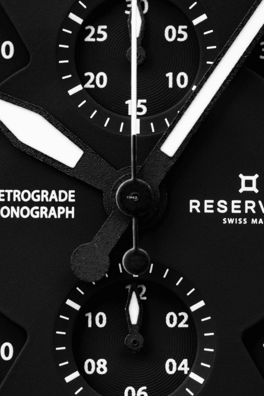 Reservoir,Airfight 43mm,43mm,Stainless Steel,Black,Automatic,Chronograph,Day,Power Reserve Indicator,Retrograde,In-house Caliber,Sapphire,Crystal Glass,RSV02,RSV02.AF/136