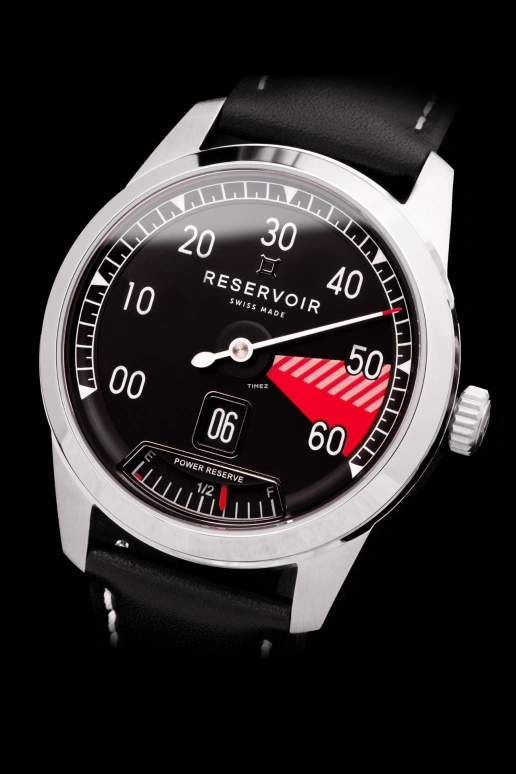 Reservoir,Supercharged 43mm,43mm,Stainless Steel,Dual,Black,Red,Automatic,Power Reserve Indicator,Jumping Hours,Retrograde,RSV01,RSV01.SC/130-12rz