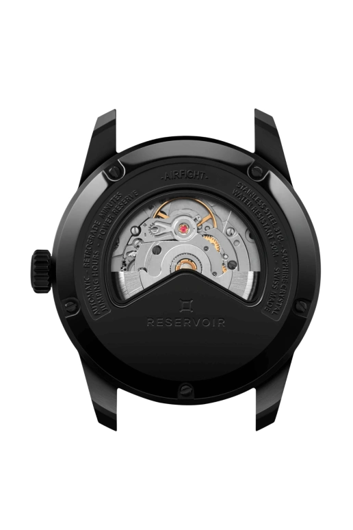 Reservoir,Airfight 43mm,43mm,Stainless Steel,Black,Automatic,Power Reserve Indicator,Jumping Hours,Retrograde,RSV02,RSV02.AF/230-122-1