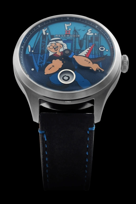 Reservoir,Popeye 41.50mm,41.50mm,Stainless Steel,Multi-Color,Blue,Automatic,Jumping Hours,Retrograde,RSV04,RSV04.PO/133.BA